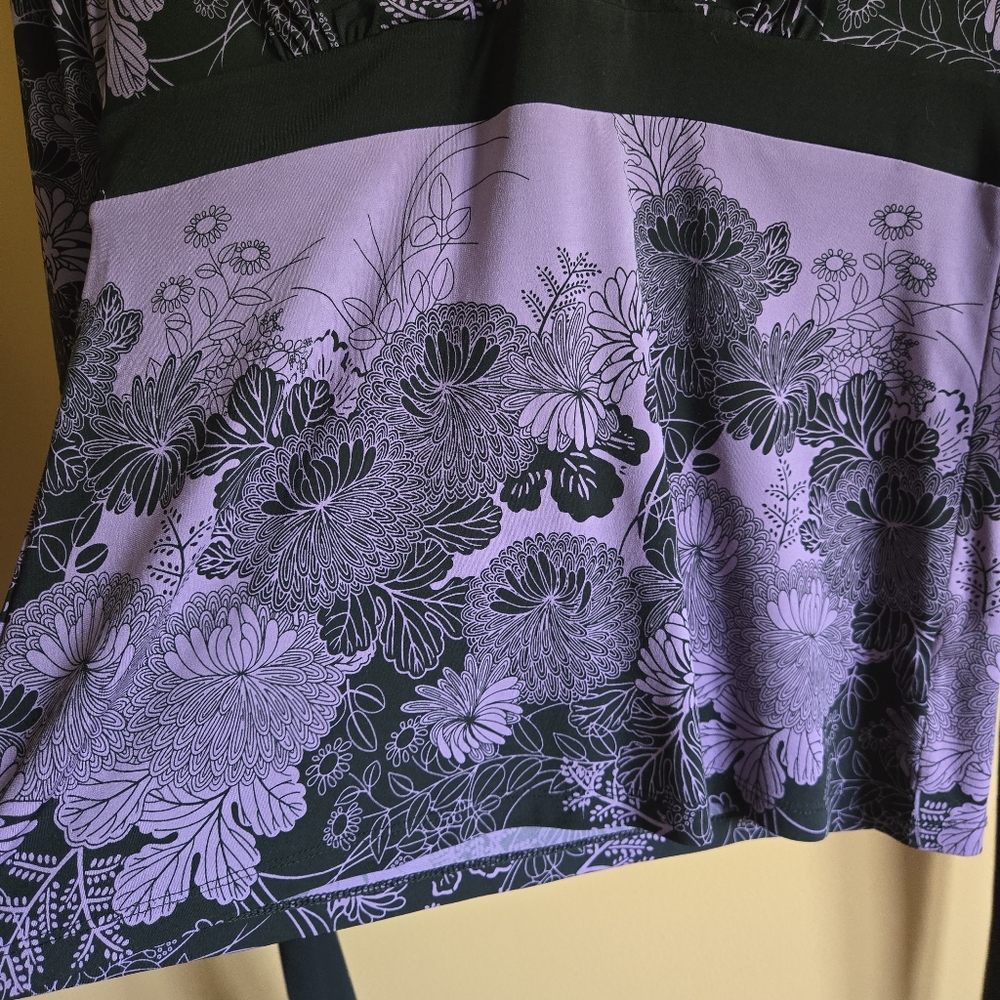 Apt. 9 Eye Catching Floral Tie Blouse, PM (PTP=18") - Picture 4 of 5